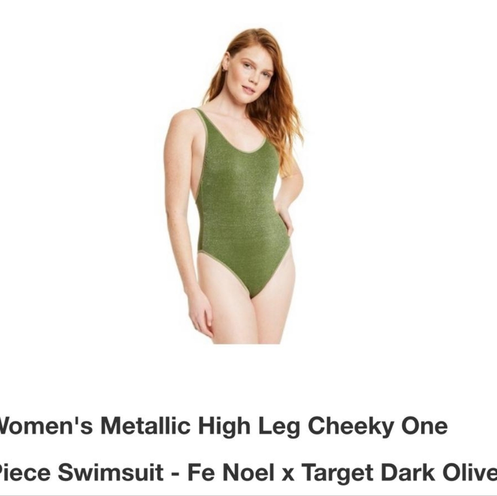 Fe Noel Dark Olive Swimsuit New w Tags